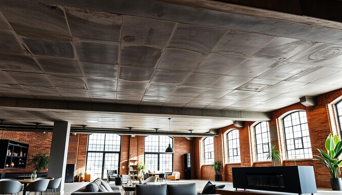 Betonowy sufit inspiracje